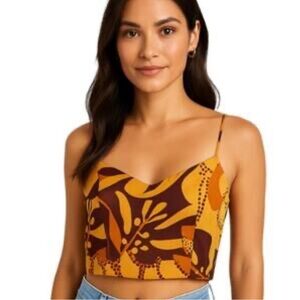 House of Harlow Smocked Crop Top